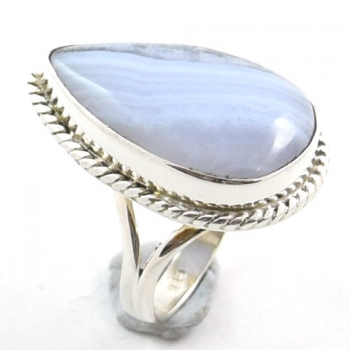 Blue lace agate rings jewelry